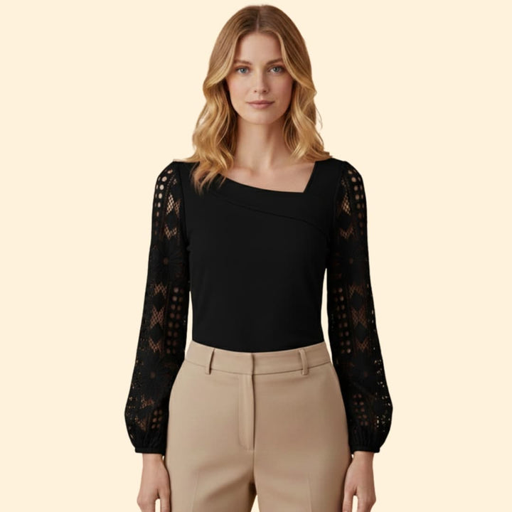 Women’s Blouse with Lace Sleeve Detail