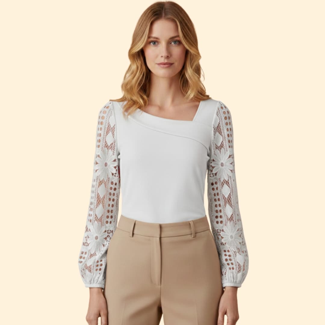 Women’s Blouse with Lace Sleeve Detail