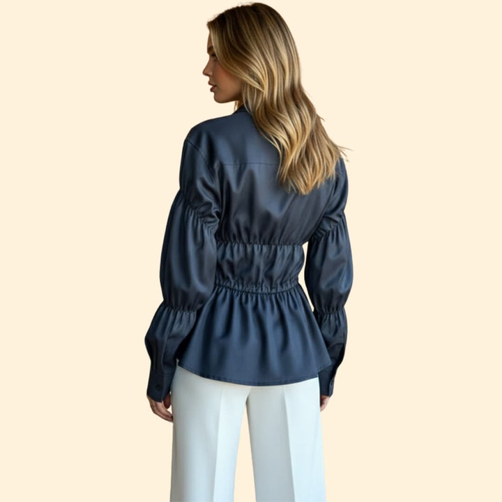 Women’s Blouse with Ruching Waist Detail