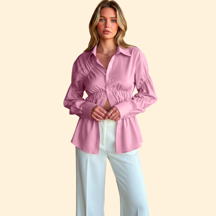 Women’s Blouse with Ruching Waist Detail