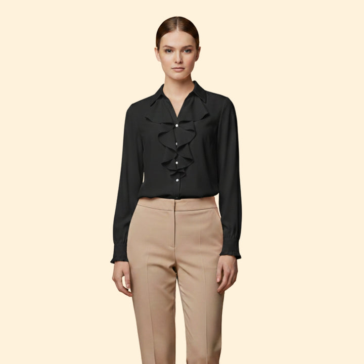 Women’s Blouse with Ruffle Front