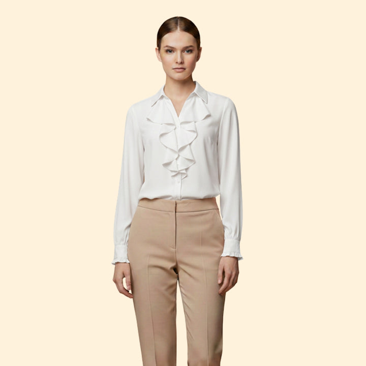 Women’s Blouse with Ruffle Front