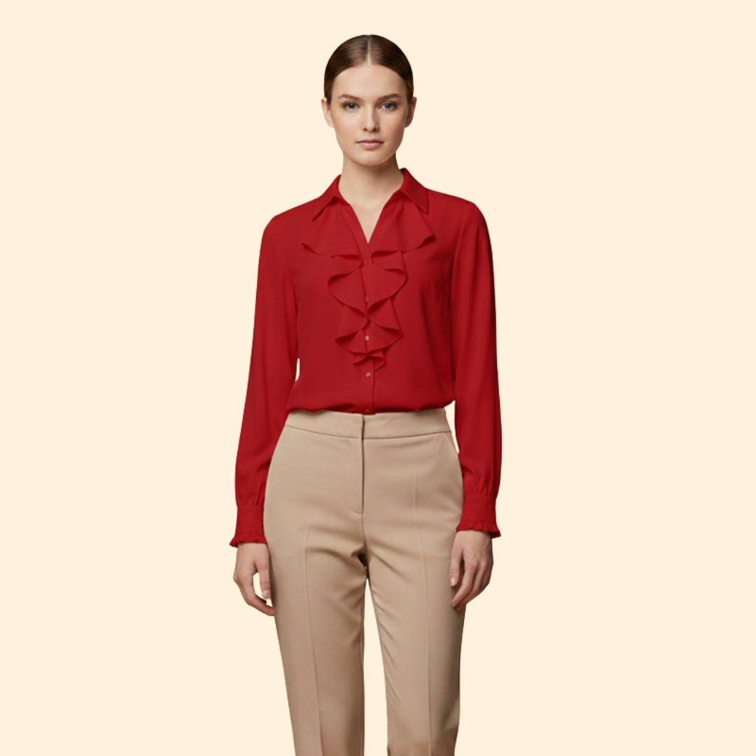 Women’s Blouse with Ruffle Front