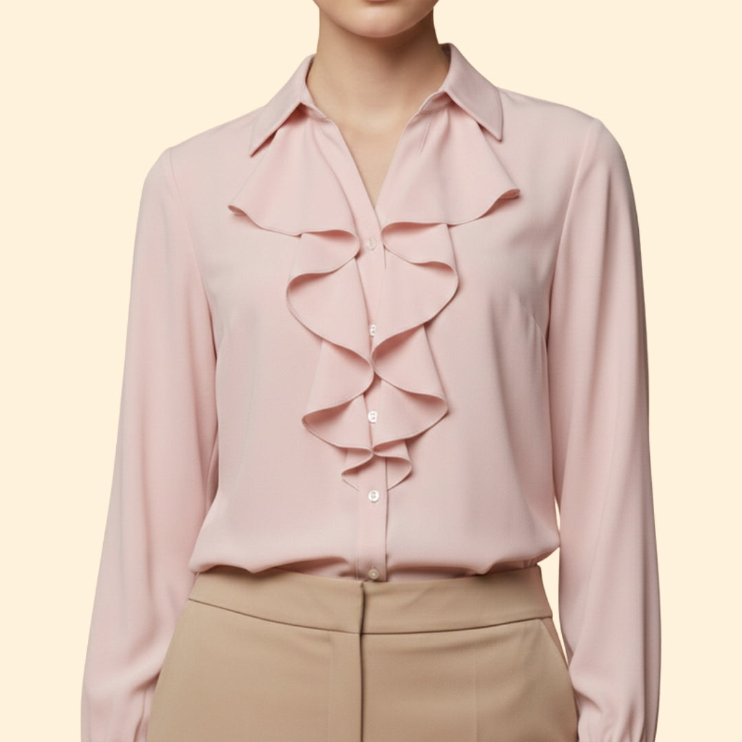 Women’s Blouse with Ruffle Front