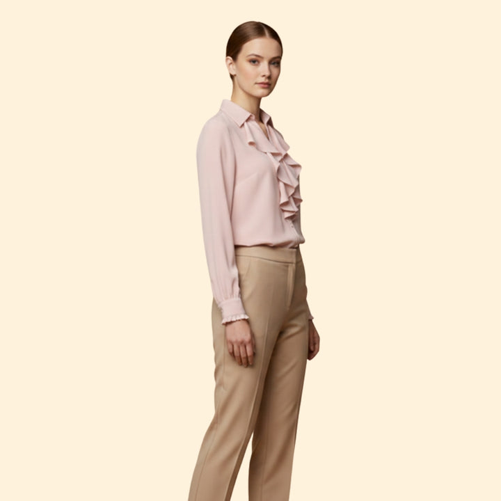 Women’s Blouse with Ruffle Front