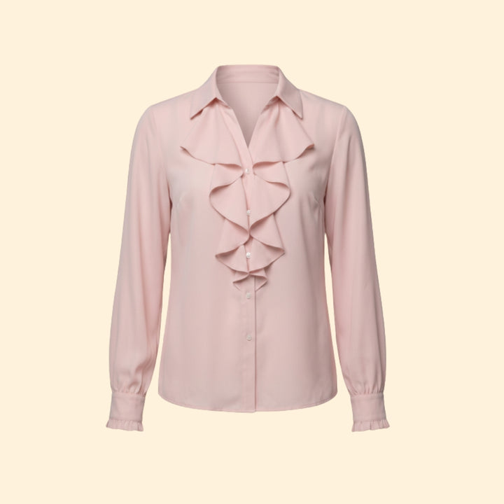 Women’s Blouse with Ruffle Front