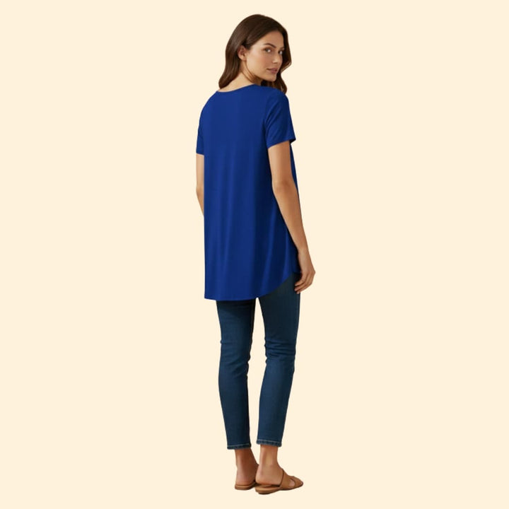 Women’s Blouse with V-Neck and Button Detail
