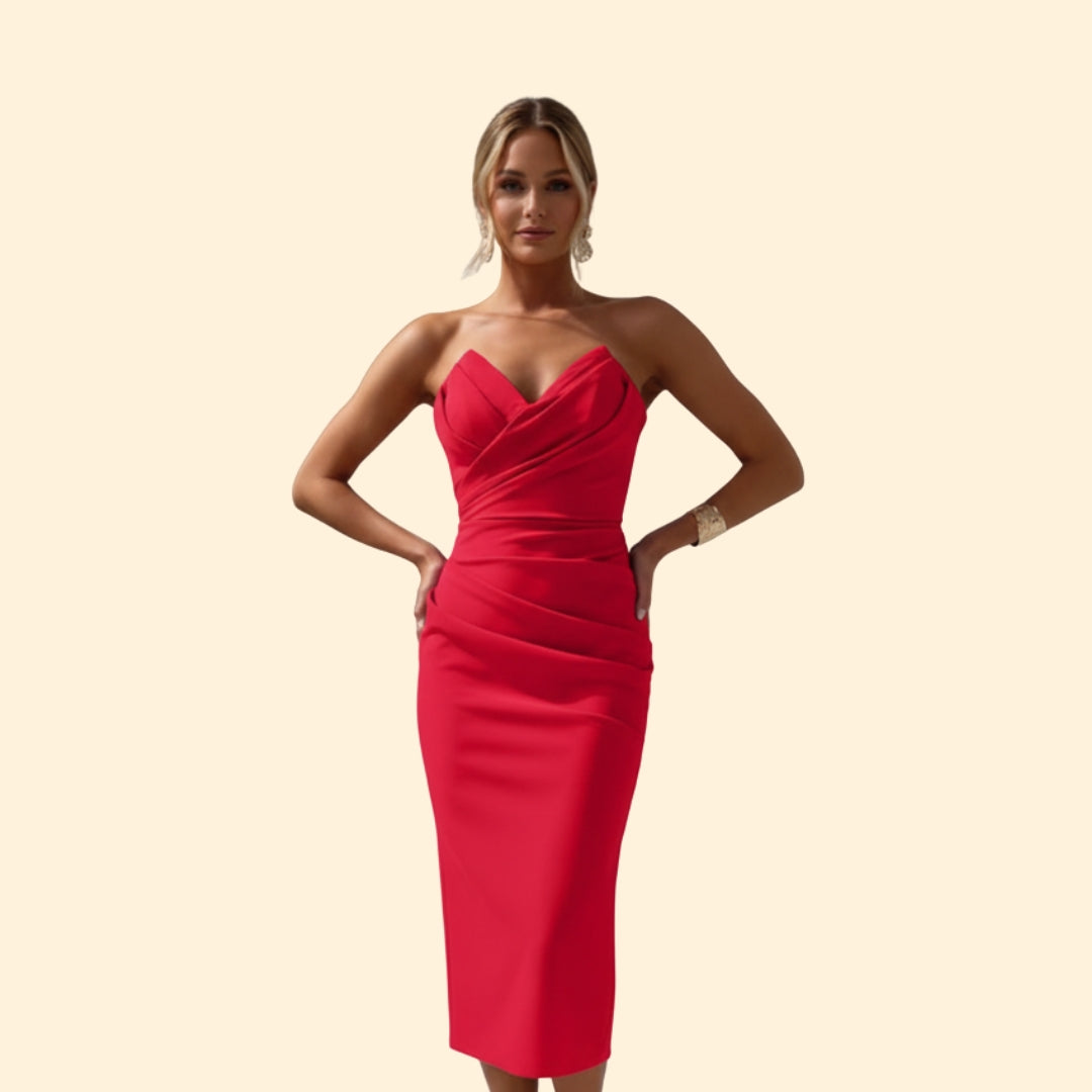 Women’s Bodycon Dress with Strapless Neckline