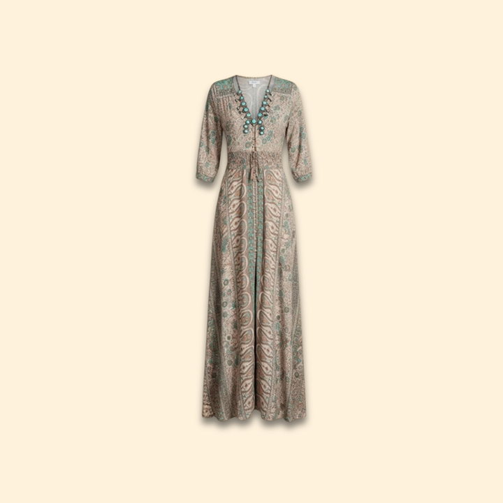 Women’s Bohemian Dress with Floral Print