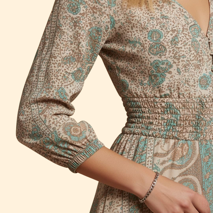 Women’s Bohemian Dress with Floral Print