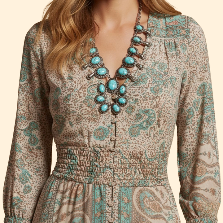 Women’s Bohemian Dress with Floral Print
