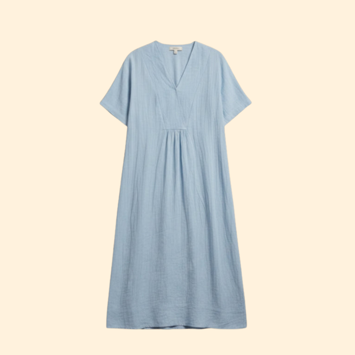 Women’s Boho Dress with V-Neck and Short Sleeves