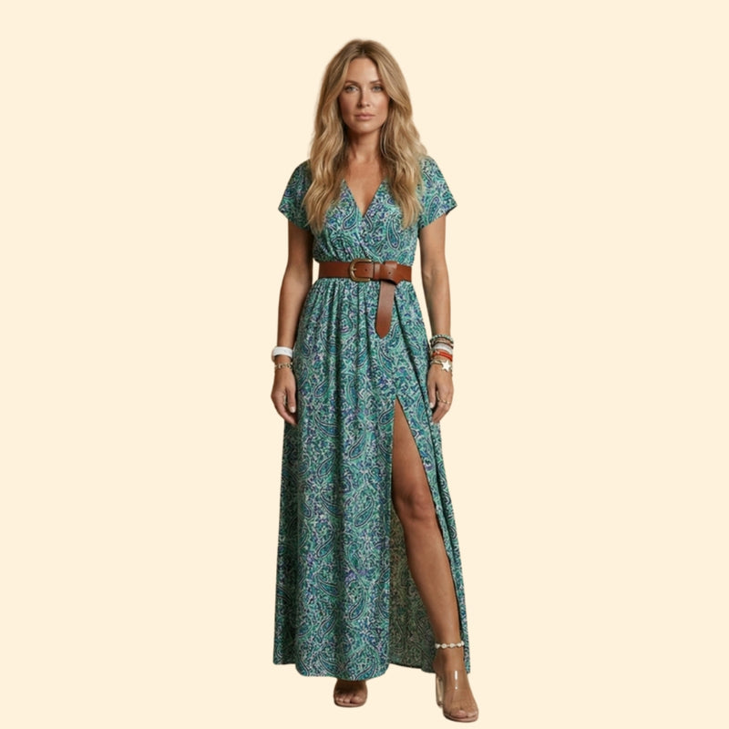 Women’s Boho Dress with Waist Belt