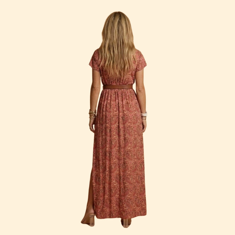 Women’s Boho Dress with Waist Belt