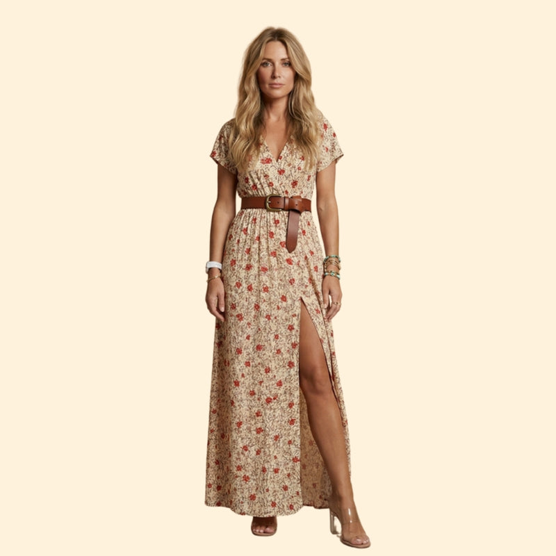 Women’s Boho Dress with Waist Belt