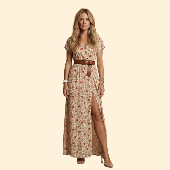 Women’s Boho Dress with Waist Belt