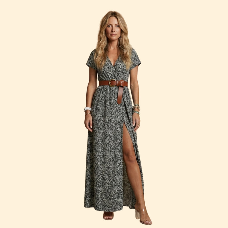 Women’s Boho Dress with Waist Belt