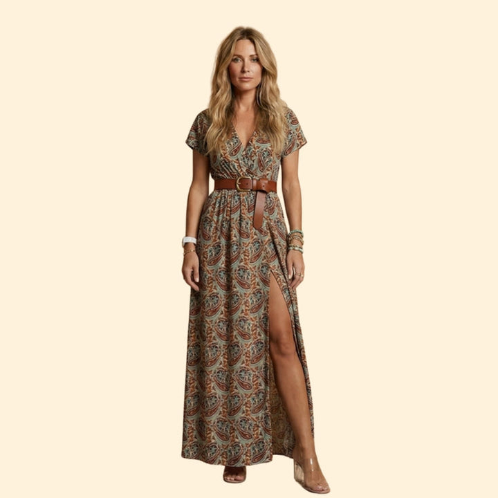 Women’s Boho Dress with Waist Belt