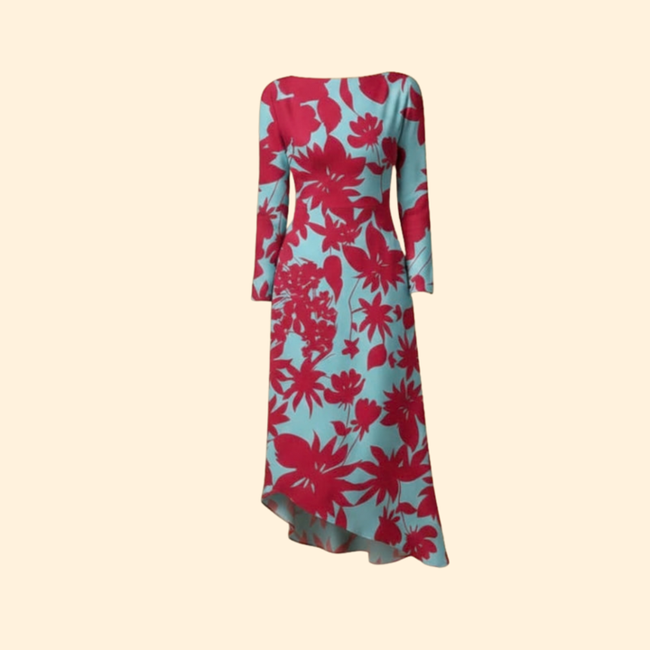 Women's Bold Floral Midi Dress