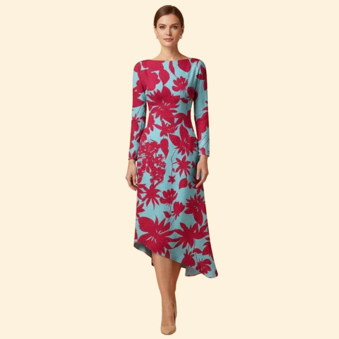Women's Bold Floral Midi Dress