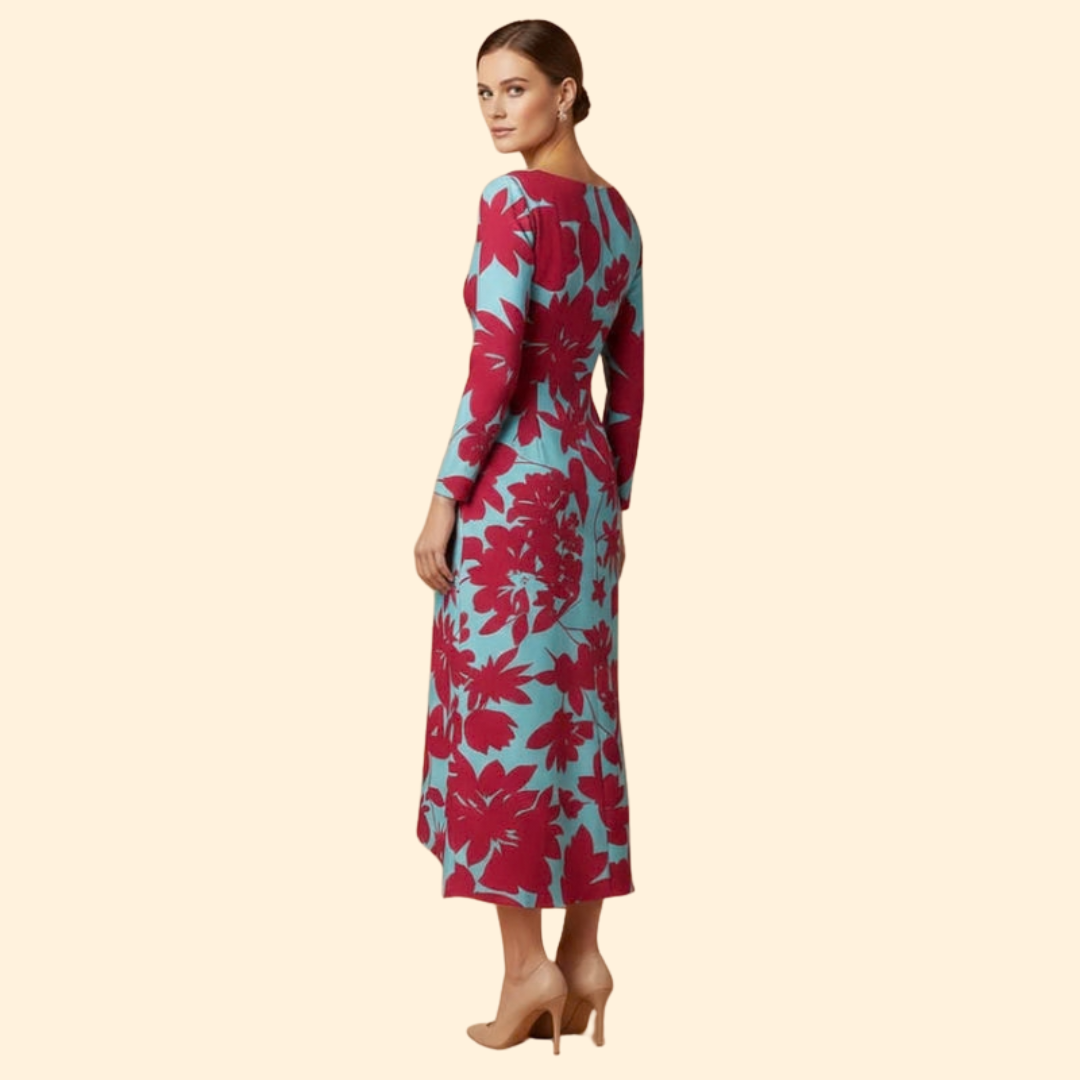 Women's Bold Floral Midi Dress