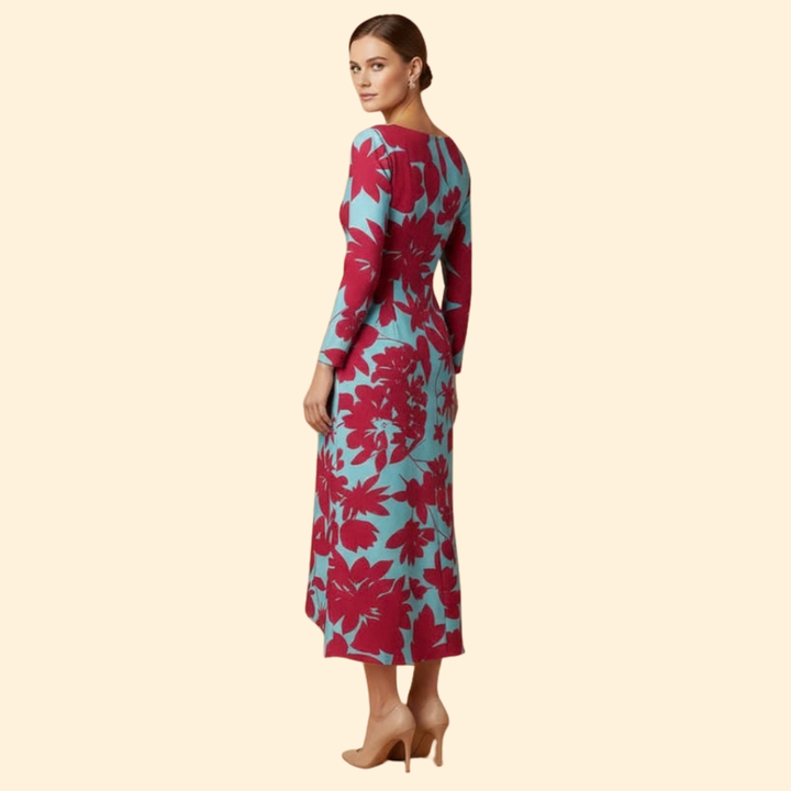 Women's Bold Floral Midi Dress