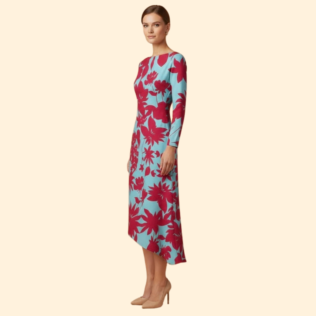Women's Bold Floral Midi Dress