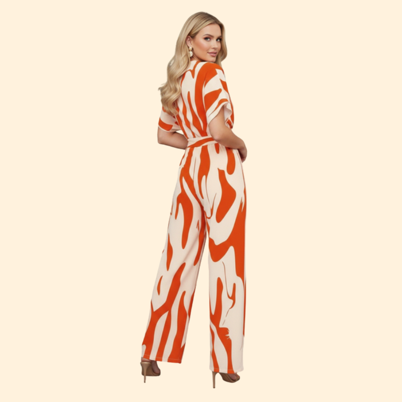 Women’s Casual Jumpsuit with Abstract Print