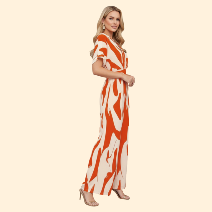 Women’s Casual Jumpsuit with Abstract Print