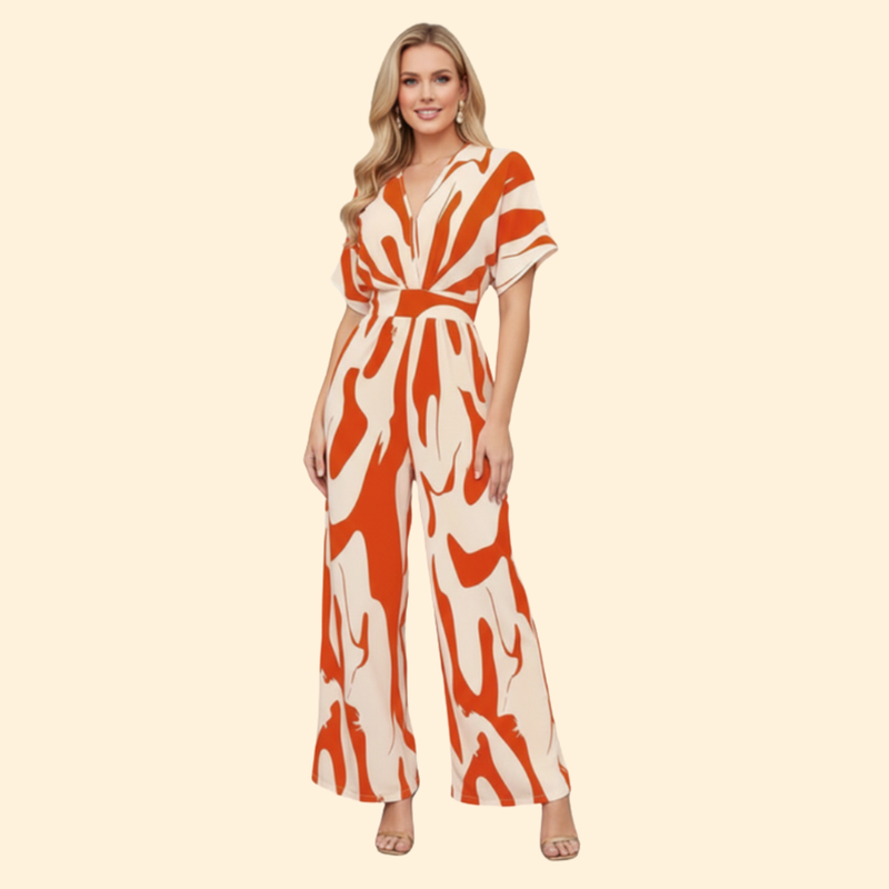 Women’s Casual Jumpsuit with Abstract Print