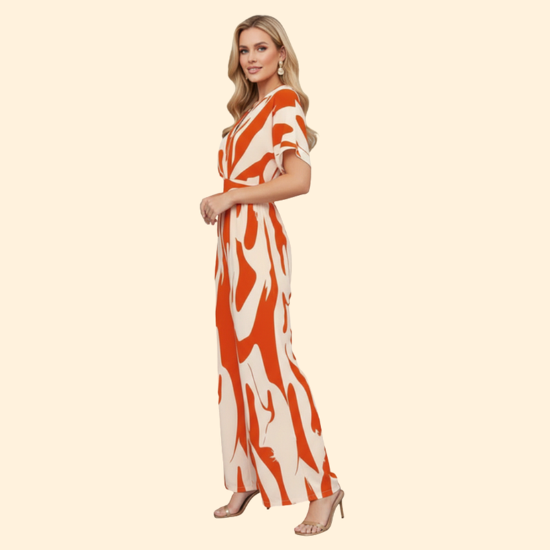 Women’s Casual Jumpsuit with Abstract Print