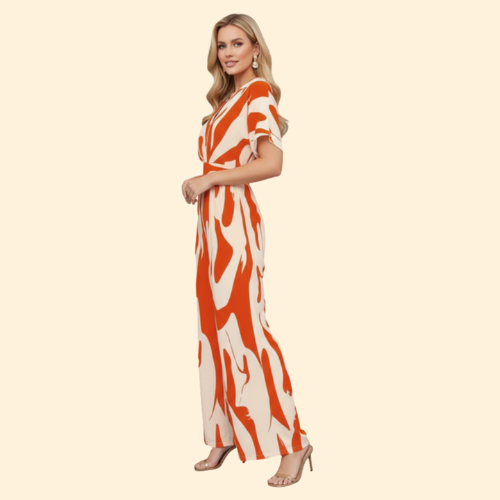 Women’s Casual Jumpsuit with Abstract Print