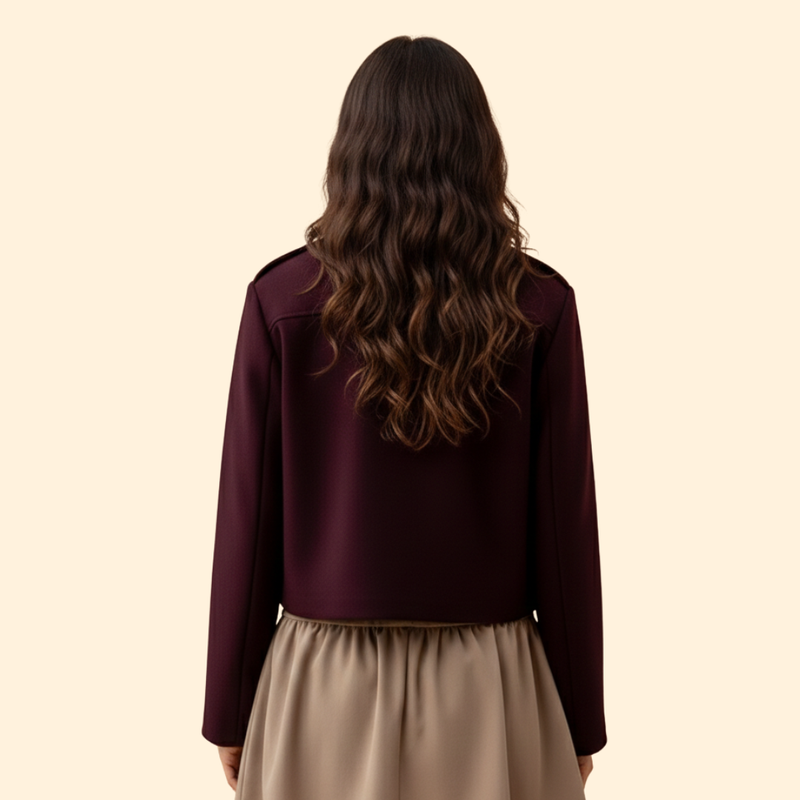 Women’s Bomber Jacket with Gold Button Details