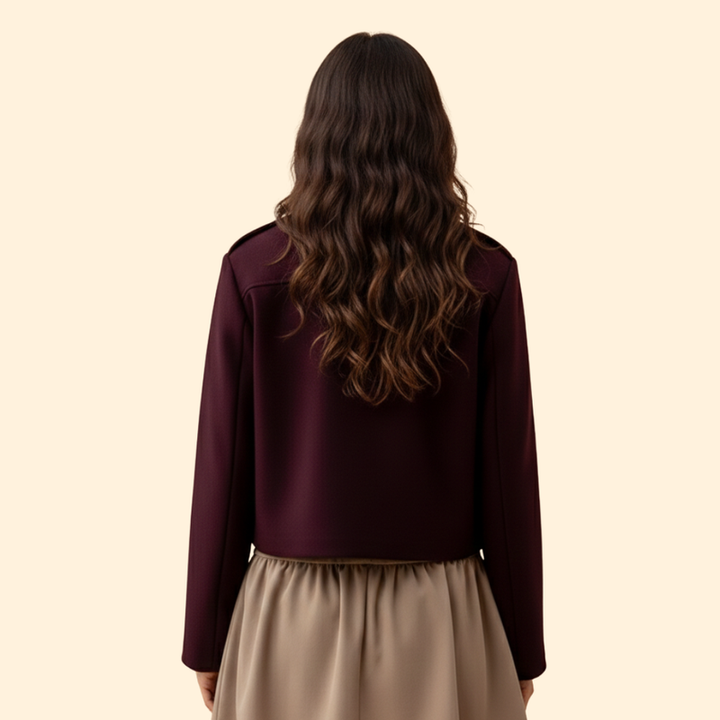 Women’s Bomber Jacket with Gold Button Details