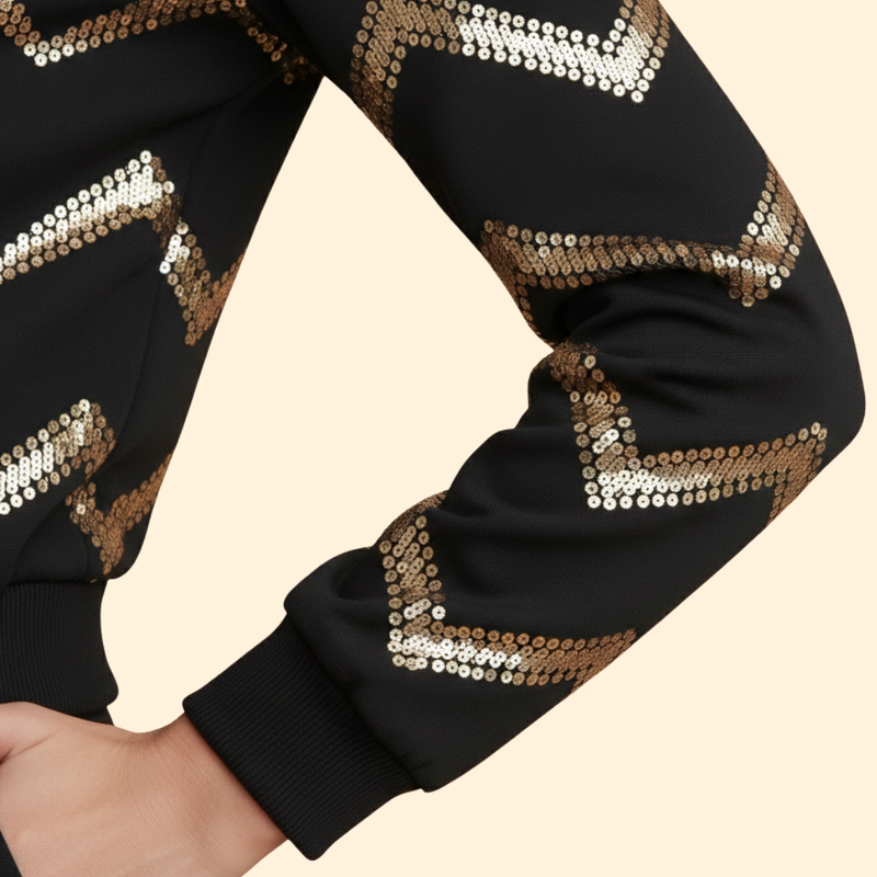 Women’s Bomber Jacket with Metallic Zipper Details