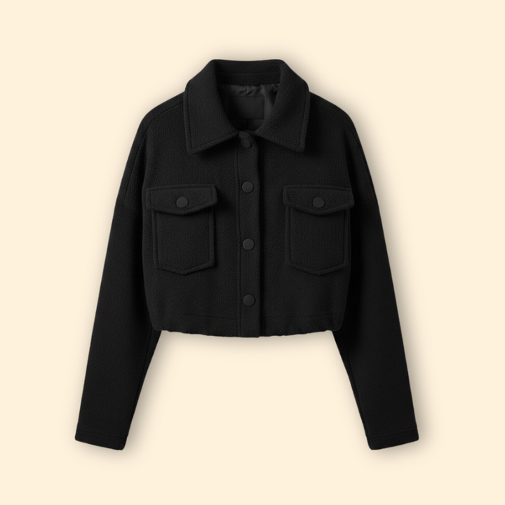 Women’s Bomber Jacket with Oversized Flap Pockets