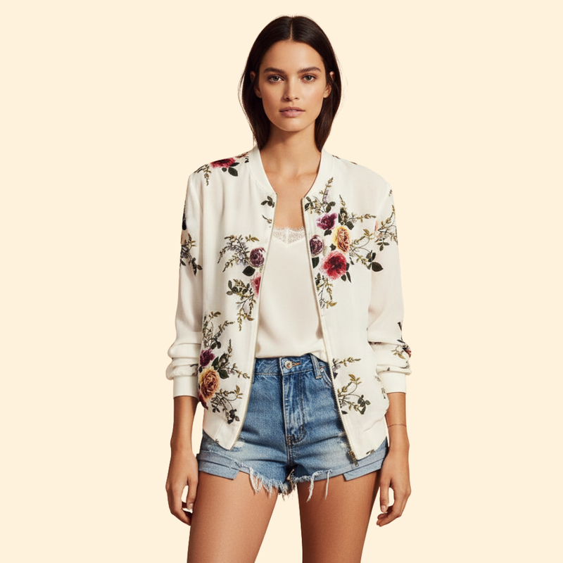 Women’s Bomber Jacket with Ribbed Cuff Detailing