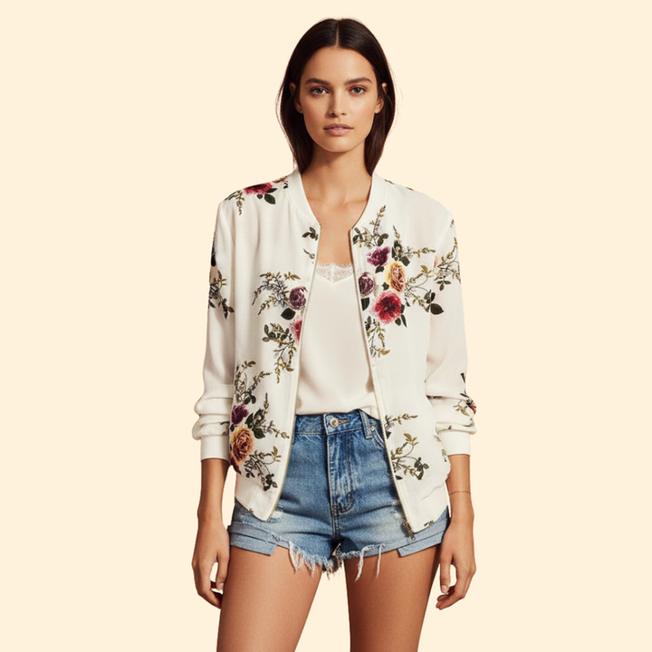 Women’s Bomber Jacket with Ribbed Cuff Detailing
