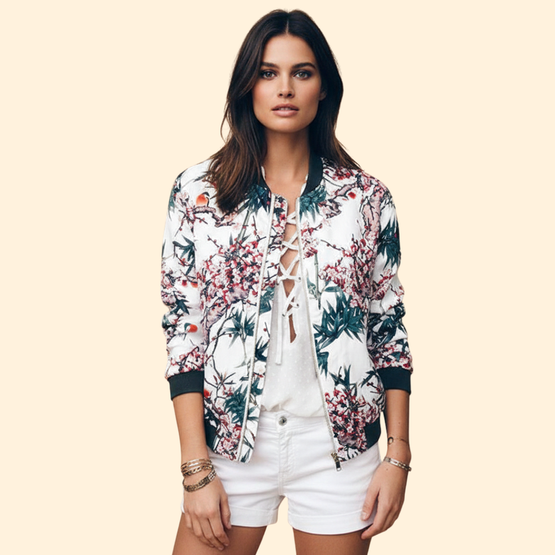 Women’s Bomber Jacket with Ribbed Cuff Detailing