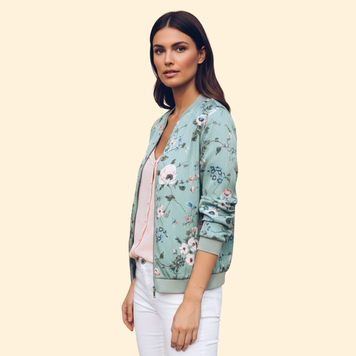 Women’s Bomber Jacket with Ribbed Cuff Detailing