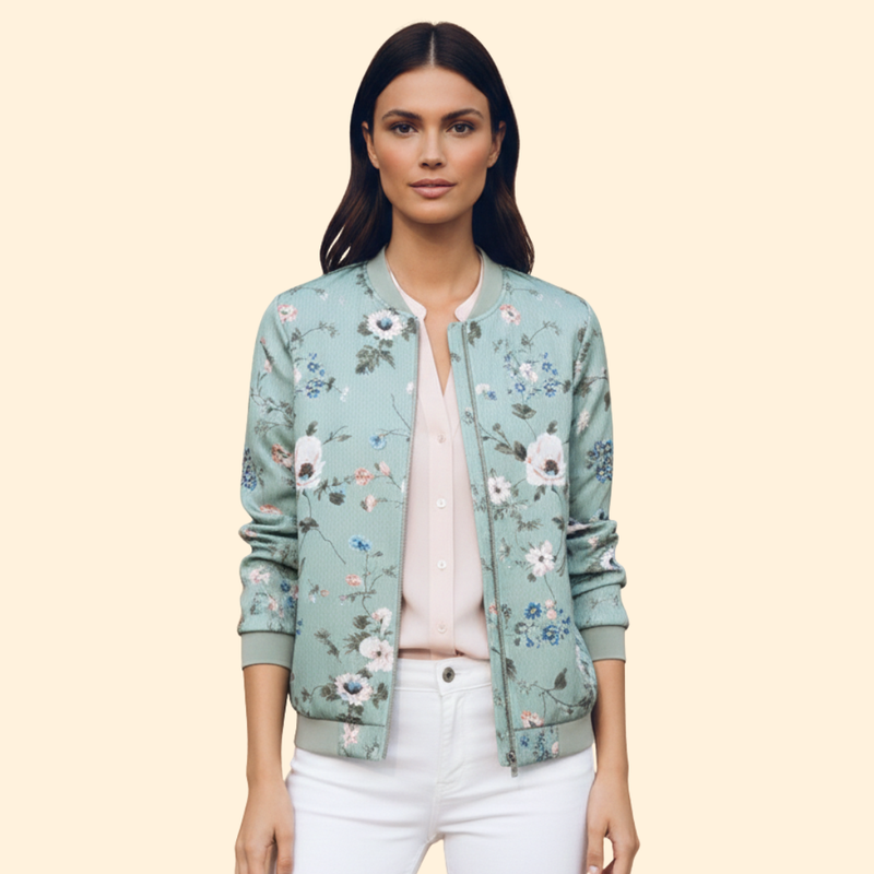 Women’s Bomber Jacket with Ribbed Cuff Detailing