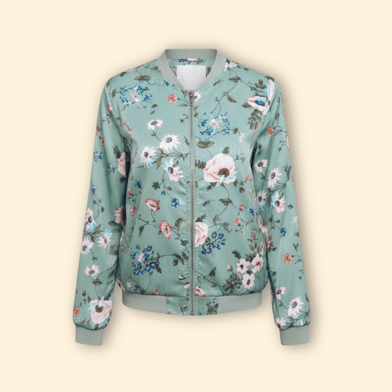 Women’s Bomber Jacket with Ribbed Cuff Detailing