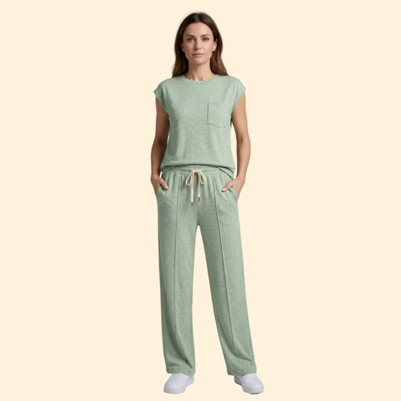 Women’s Boxy Top and Wide-Leg Pants Set