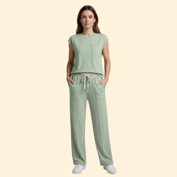Women’s Boxy Top and Wide-Leg Pants Set