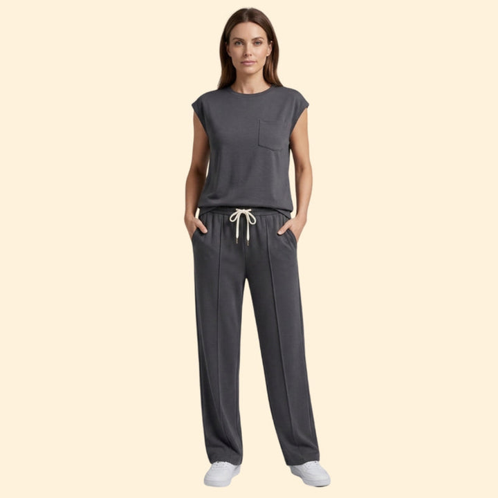 Women’s Boxy Top and Wide-Leg Pants Set