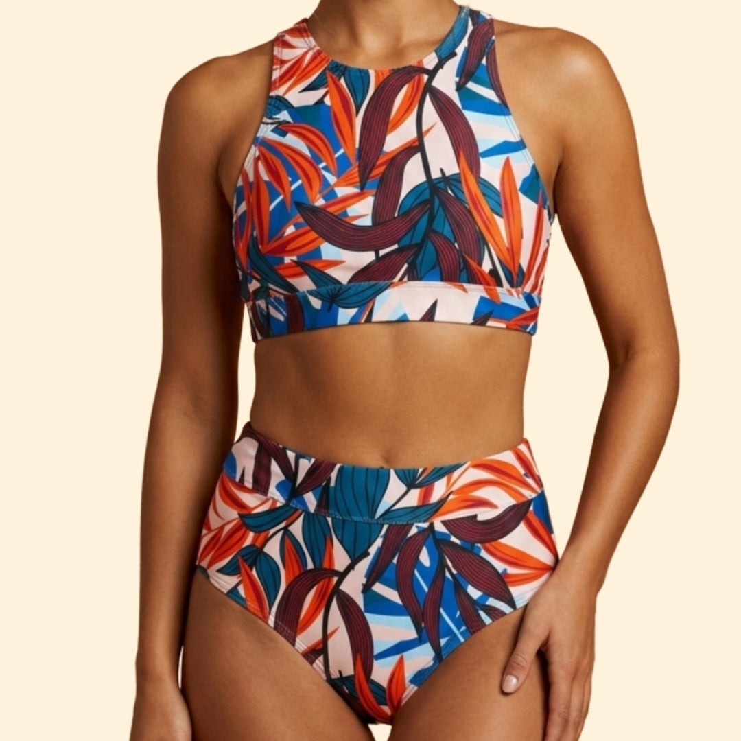 Women’s Bustier Swimwear with Elastic Underbust Band