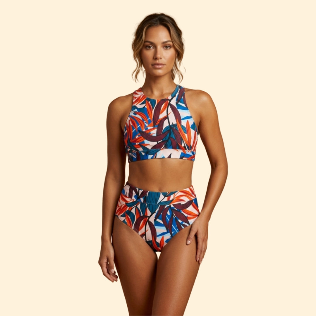 Women’s Bustier Swimwear with Elastic Underbust Band