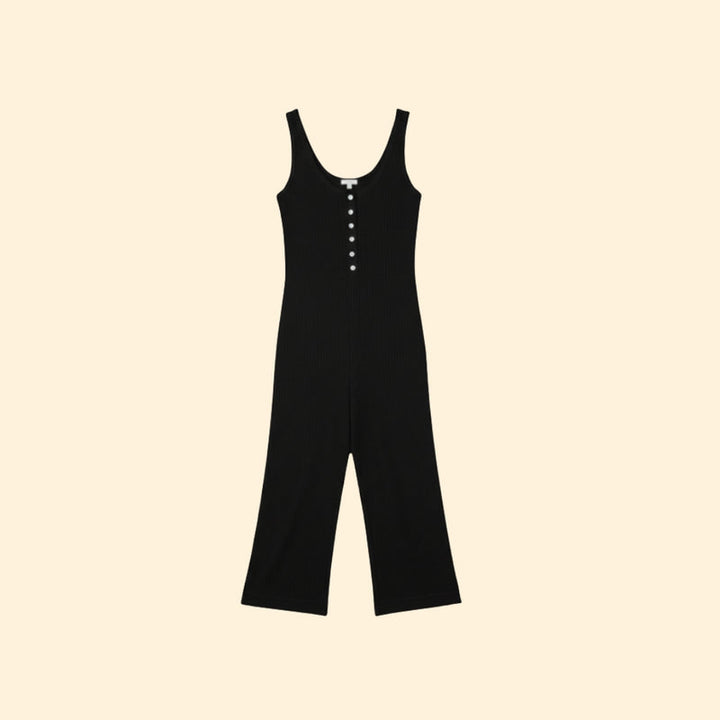 Women’s Sleeveless Jumpsuit with Button Placket