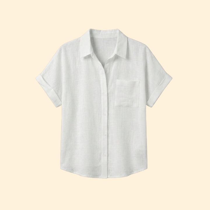 Women’s Button-Down Blouse with Front Pocket