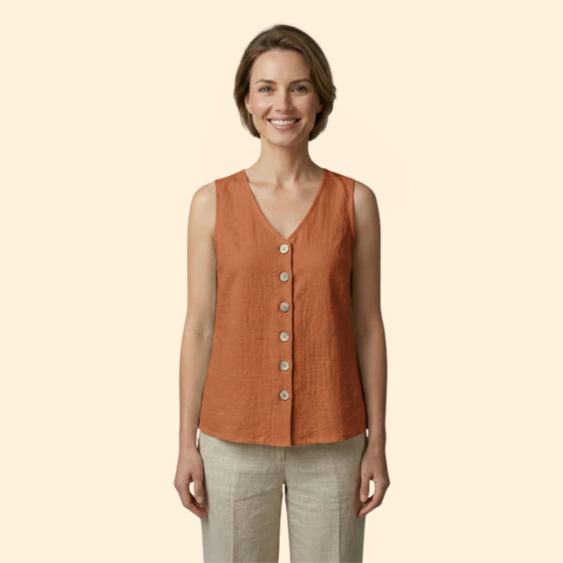 Women’s Sleeveless Blouse with V-Neckline